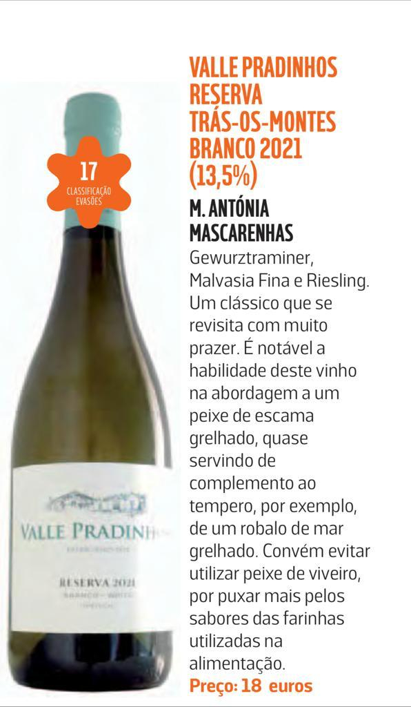 Valle Pradinhos Reserva Trás-os-Montes branco 2021 (13,5%). Revista Evasões | Fernando Melo | 01/10/2022