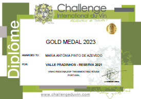 VALLE PRADINHOS - RESERVA 2021 | Gold Medal 2023 | Challenge International du Vin